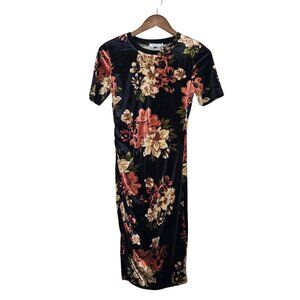 Zara Velvet Floral Midi Dress
